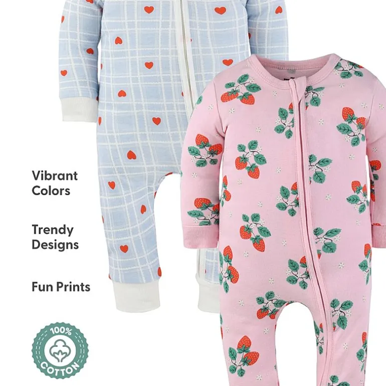 The Peanutshell Girls Scoop Neck Long Sleeve 2-pc. One Piece Pajama