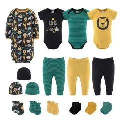 The Peanutshell King Of The Jungle Baby Unisex 16-pc. Baby Clothing Set