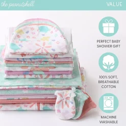 The Peanutshell 0-3m Ocean Flower Baby Girls 23-pc. Baby Clothing Set