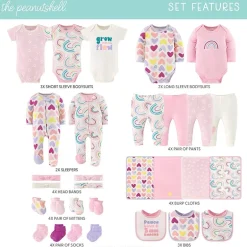 The Peanutshell 0-3m Pretty Sweet Baby Girls 30-pc. Baby Clothing Set