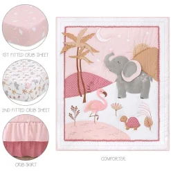 The Peanutshell Organic Safari  Oasis 4-pc. Crib Bedding Set