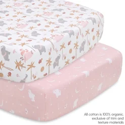 The Peanutshell Organic Safari  Oasis 4-pc. Crib Bedding Set