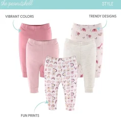 The Peanutshell Rainbow Safari Baby Girls Mid Rise Tapered Regular Fit Pull-On Pant
