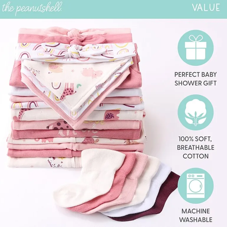 The Peanutshell Rainbow Safari Baby Girls 23-pc. Baby Clothing Set