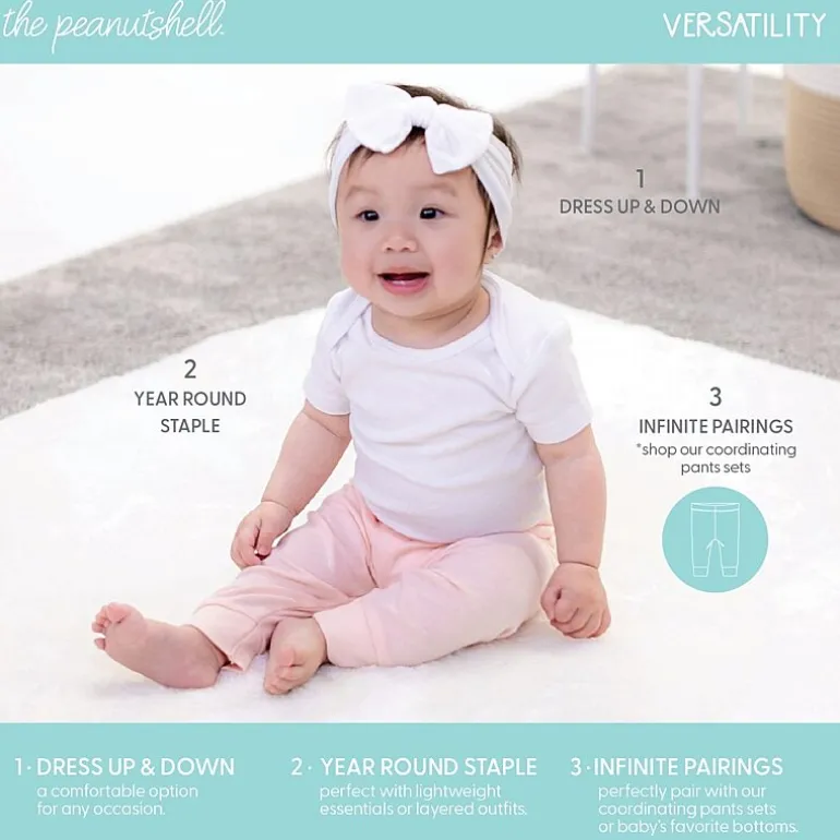 The Peanutshell Rainbow Safari Baby Girls Round Neck Short Sleeve 7-pc. Bodysuit