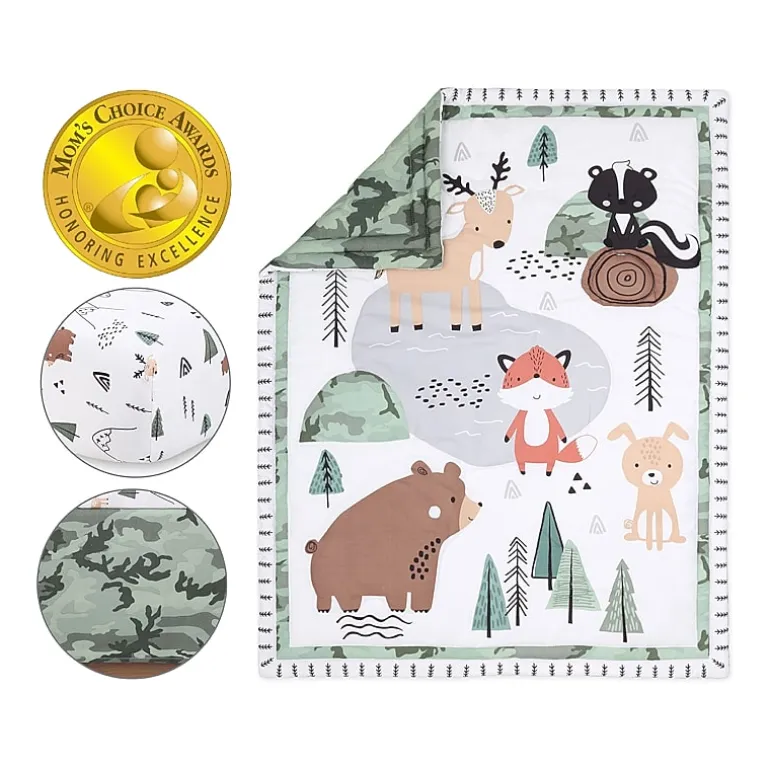 The Peanutshell Woodland Camo 3-pc. Crib Bedding Set