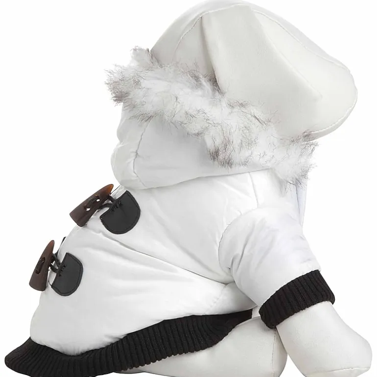 The Pet Life Aspen Winter-White Fashion Pet Parka Coat