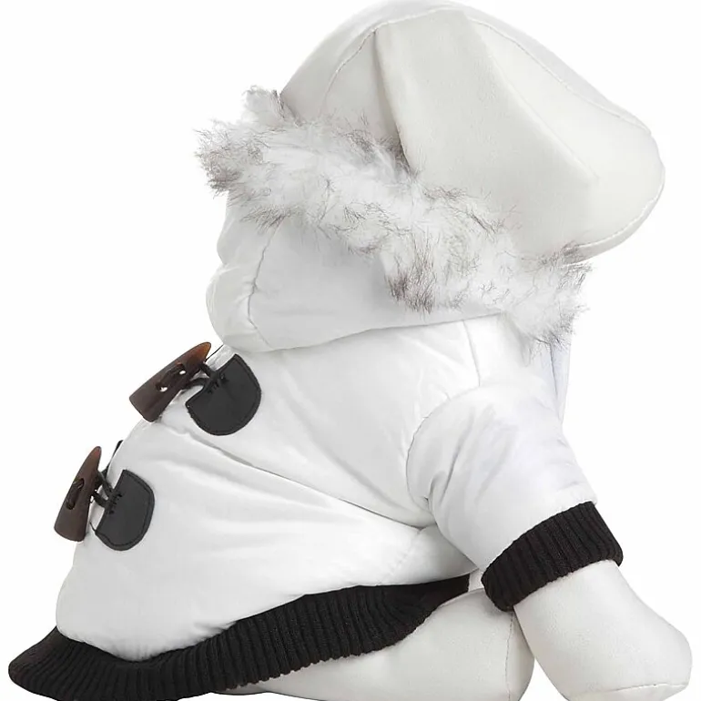 The Pet Life Aspen Winter-White Fashion Pet Parka Coat