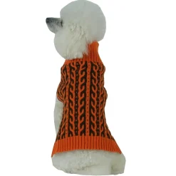 The Pet Life Harmonious Dual Color Weaved Heavy Cable Knitted Fashion Designer Dog Sweater