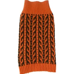 The Pet Life Harmonious Dual Color Weaved Heavy Cable Knitted Fashion Designer Dog Sweater
