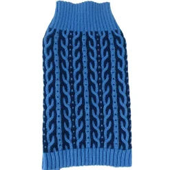 The Pet Life Harmonious Dual Color Weaved Heavy Cable Knitted Fashion Designer Dog Sweater