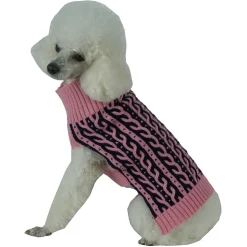 The Pet Life Harmonious Dual Color Weaved Heavy Cable Knitted Fashion Designer Dog Sweater