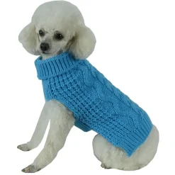 The Pet Life Swivel-Swirl Heavy Cable Knitted Fashion Designer Dog Sweater