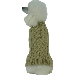 The Pet Life Swivel-Swirl Heavy Cable Knitted Fashion Designer Dog Sweater