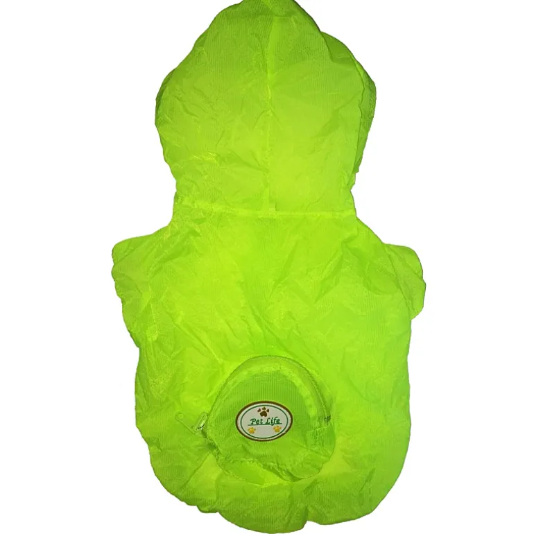 The Pet Life The Ultimate Waterproof Thunder-Paw Adjustable Zippered Folding Travel Dog Raincoat