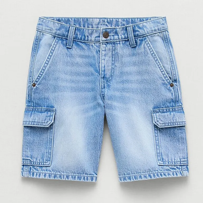 Thereabouts Cargo Little & Big Kid Boys Adaptive Easy-on + Easy-off Denim Short