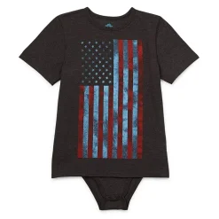 Thereabouts Little & Big Kid Boys Bodysuit Closure Easy-on + Easy-off Adaptive Crew Neck Short Sleeve Bodysuit