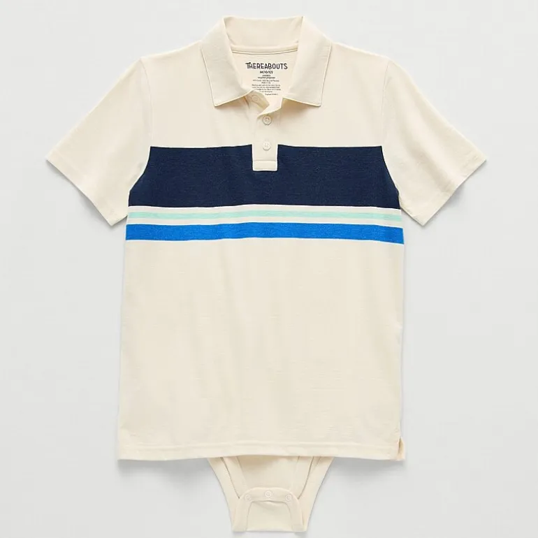 Thereabouts Little & Big Kid Boys Bodysuit Closure Easy-on + Easy-off Adaptive Short Sleeve Bodysuit