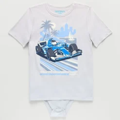 Thereabouts Little & Big Kid Boys Bodysuit Closure Easy-on + Easy-off Adaptive Crew Neck Short Sleeve Bodysuit