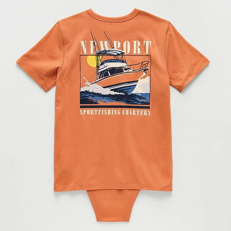 Thereabouts Little & Big Kid Boys Bodysuit Closure Easy-on + Easy-off Adaptive Crew Neck Short Sleeve Bodysuit