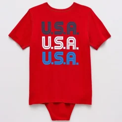 Thereabouts Little & Big Kid Boys Bodysuit Closure Easy-on + Easy-off Adaptive Crew Neck Short Sleeve Bodysuit