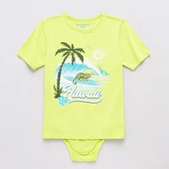 Thereabouts Little & Big Kid Boys Bodysuit Closure Easy-on + Easy-off Adaptive Crew Neck Short Sleeve Bodysuit
