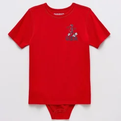 Thereabouts Little & Big Kid Boys Bodysuit Closure Easy-on + Easy-off Adaptive Crew Neck Short Sleeve Bodysuit