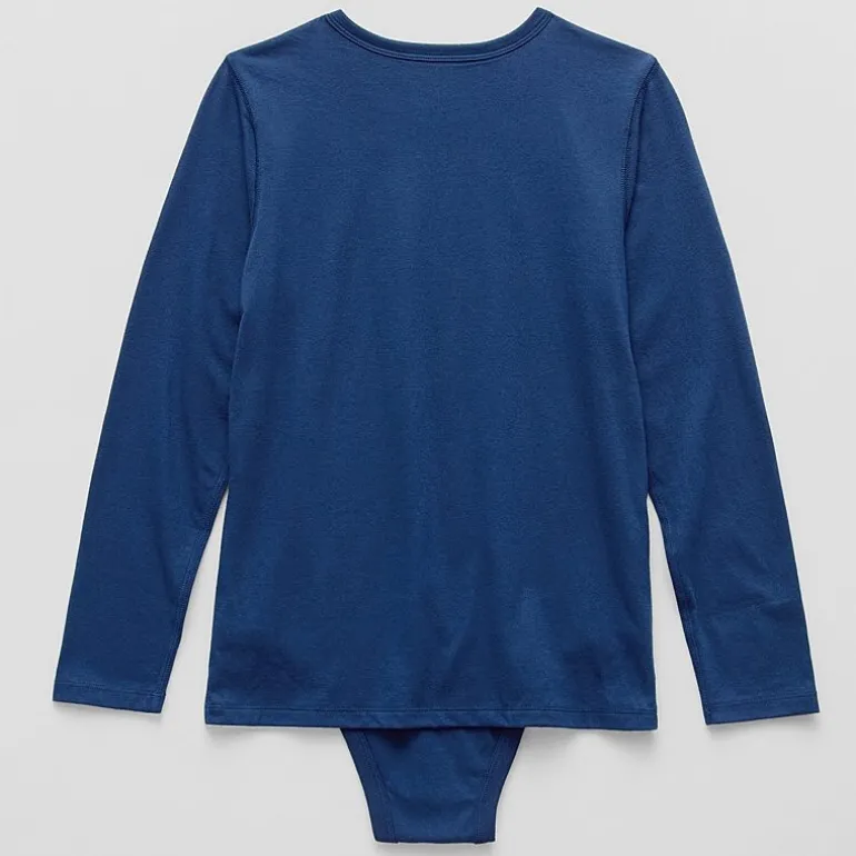 Thereabouts Little & Big Kid Boys Bodysuit Closure Easy-on + Easy-off Adaptive Crew Neck Long Sleeve Bodysuit