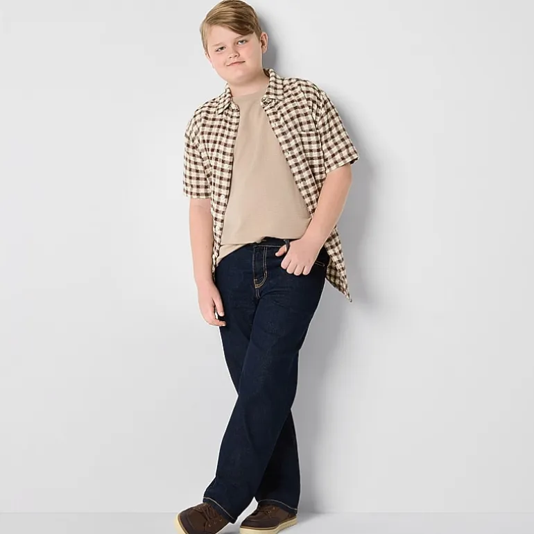 Thereabouts Little & Big Kid Boys Adjustable Waist Stretch Fabric Straight Leg Jean