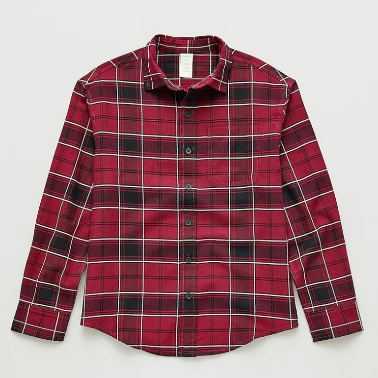 Thereabouts Little & Big Kid Boys Long Sleeve Cuffed Regular Fit Button-Down Shirt