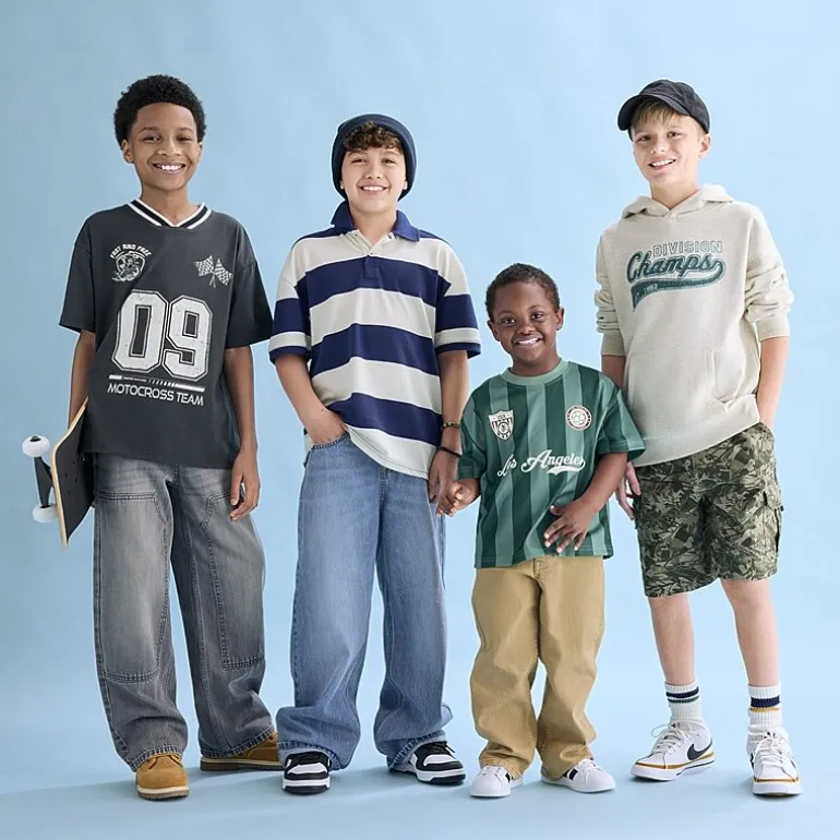 Thereabouts Little & Big Kid Boys V Neck Short Sleeve Oversized Graphic T-Shirt