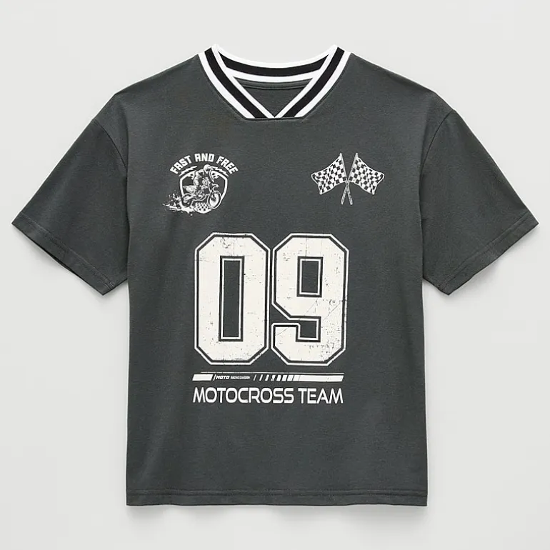 Thereabouts Little & Big Kid Boys V Neck Short Sleeve Oversized Graphic T-Shirt