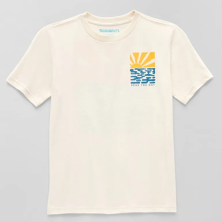 Thereabouts Little & Big Kid Boys Crew Neck Short Sleeve Regular Fit Graphic T-Shirt