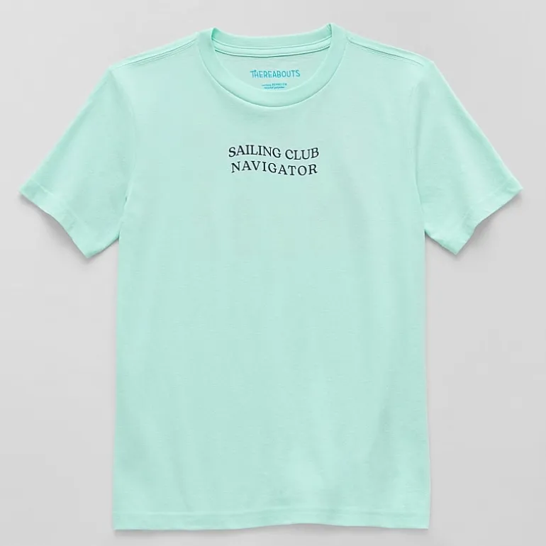 Thereabouts Little & Big Kid Boys Crew Neck Short Sleeve Regular Fit Graphic T-Shirt