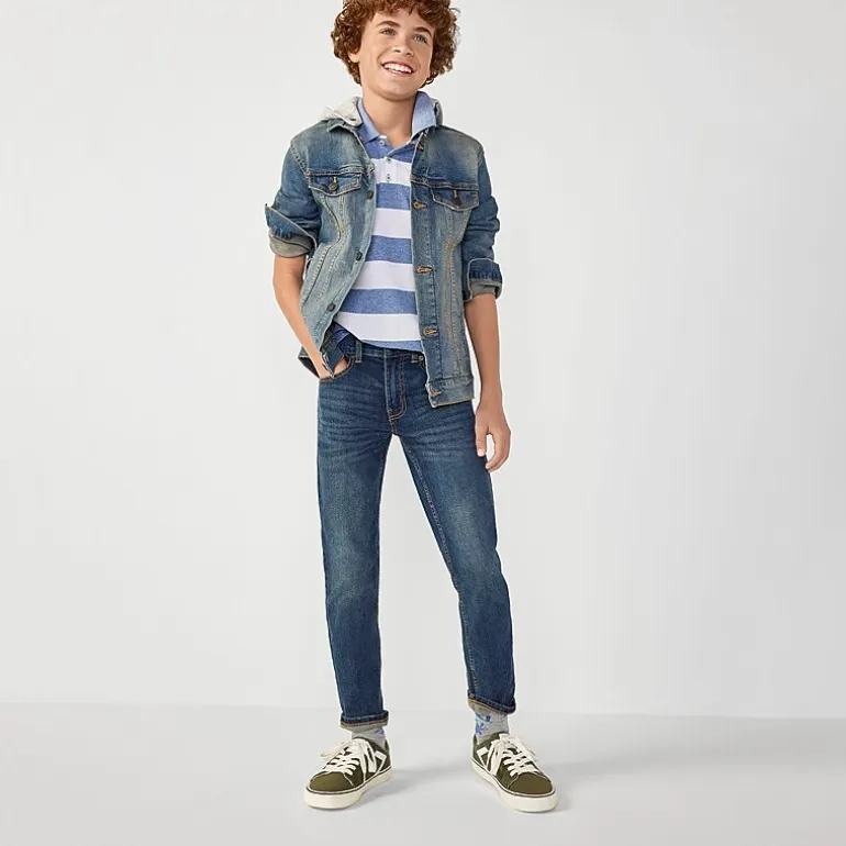 Thereabouts Little & Big Kid Boys Adjustable Waist Stretch Fabric Slim Straight Leg Jean