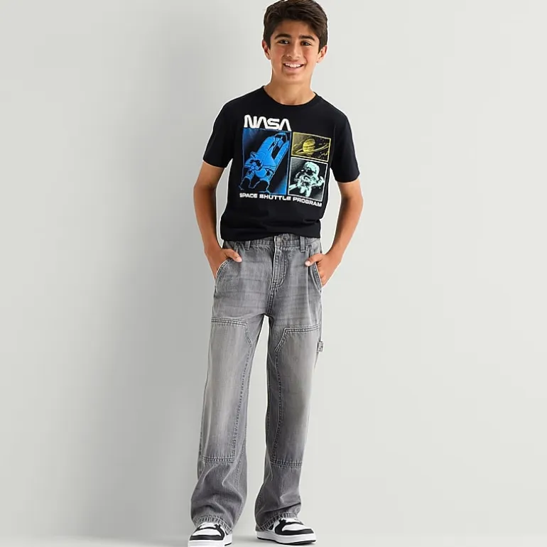 Thereabouts Little & Big Kid Boys Adjustable Waist Workwear Loose Fit Jean