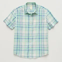 Thereabouts Little & Big Kid Boys Short Sleeve Regular Fit Button-Down Shirt