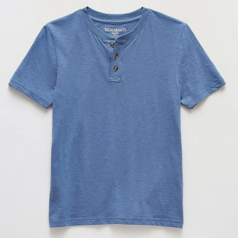 Thereabouts Little & Big Kid Boys Short Sleeve Regular Fit Henley Shirt