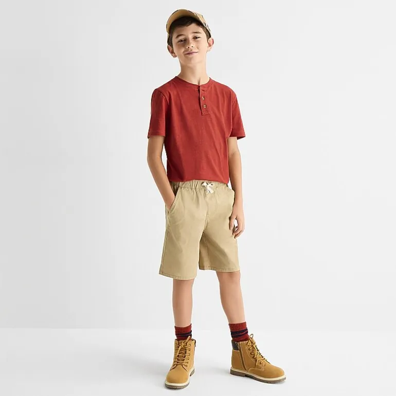 Thereabouts Little & Big Kid Boys Short Sleeve Regular Fit Henley Shirt