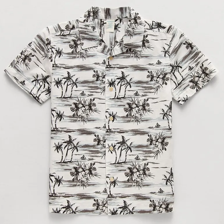 Thereabouts Little & Big Kid Boys Short Sleeve Regular Fit Button-Down Shirt
