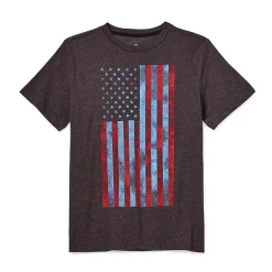 Thereabouts Little & Big Kid Boys Crew Neck Short Sleeve Flag Regular Fit Graphic T-Shirt