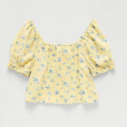 Thereabouts Little & Big Kid Girls Square Neck Short Sleeve Blouse