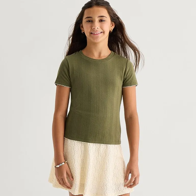 Thereabouts Little & Big Kid Girls Crew Neck Short Sleeve T-Shirt