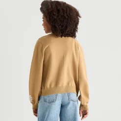 Thereabouts Little & Big Kid Girls V Neck Long Sleeve Button Cardigan
