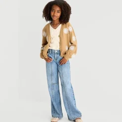 Thereabouts Little & Big Kid Girls V Neck Long Sleeve Button Cardigan