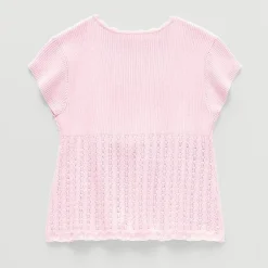 Thereabouts Little & Big Kid Girls Scallop Neck Short Sleeve Pullover Sweater