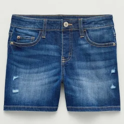 Thereabouts Little & Big Kid Girls Adaptive Adjustable Waist Easy-on + Easy-off Denim Short