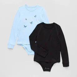 Thereabouts Little & Big Kid Girls Crew Neck Long Sleeve Adaptive 2-pc. Bodysuit