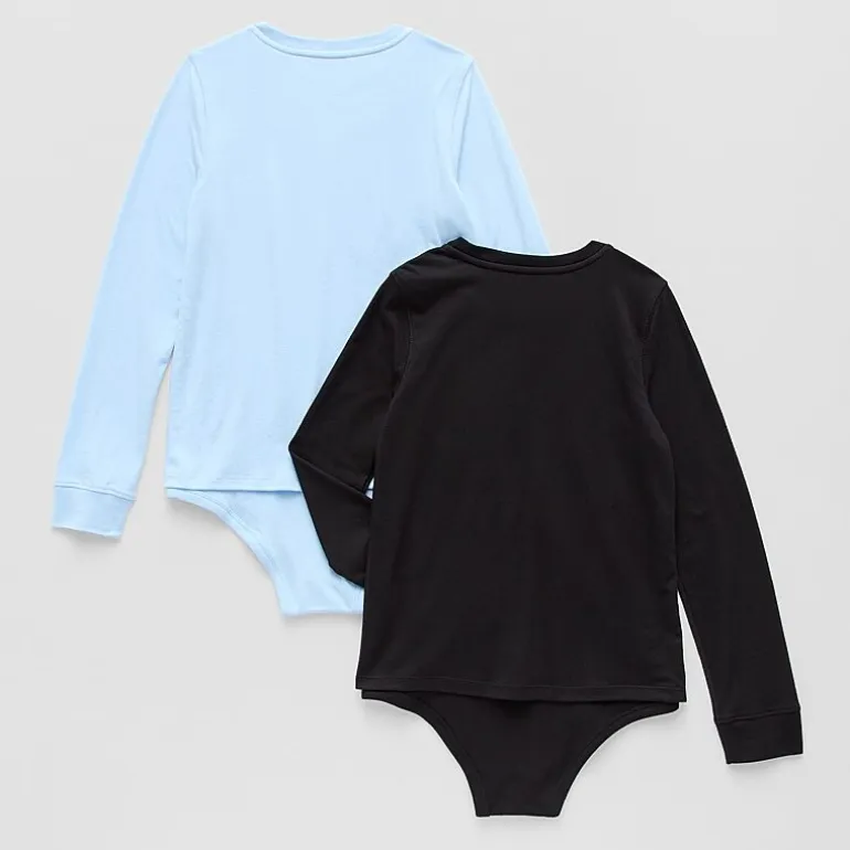 Thereabouts Little & Big Kid Girls Crew Neck Long Sleeve Adaptive 2-pc. Bodysuit