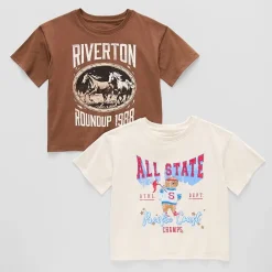 Thereabouts Little & Big Kid Girls Hidden Access Opening Crew Neck Short Sleeve Adaptive Boxy Fit Graphic T-Shirt
